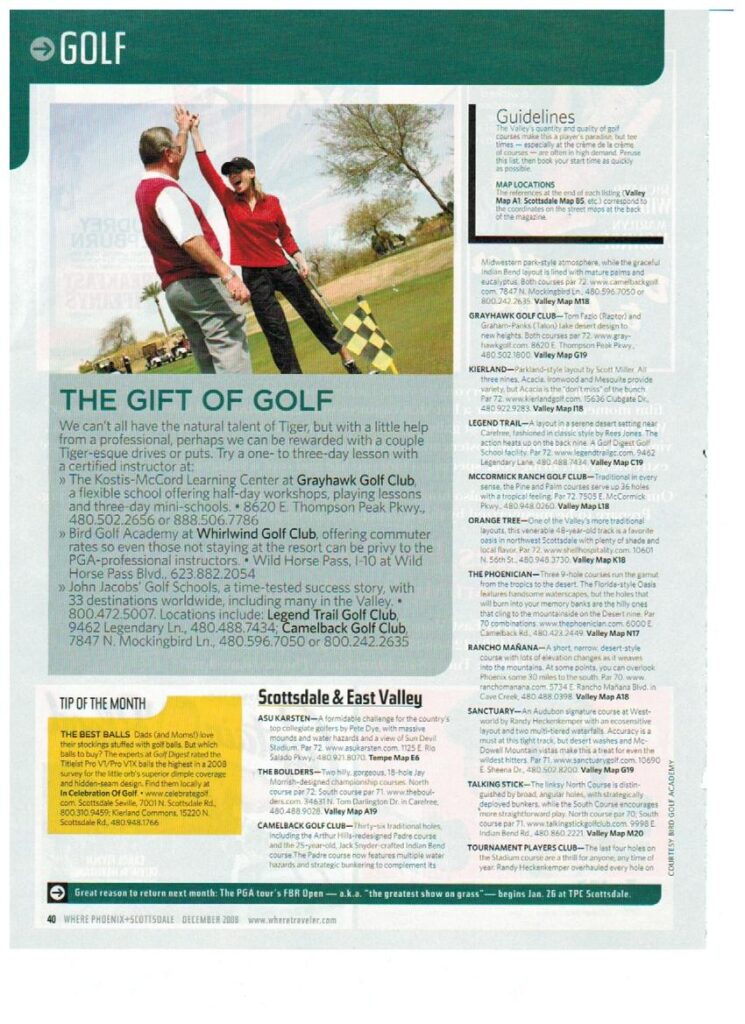 Gift of Golf magazine article