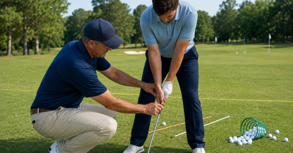 Golf Lesson on the Practice Range