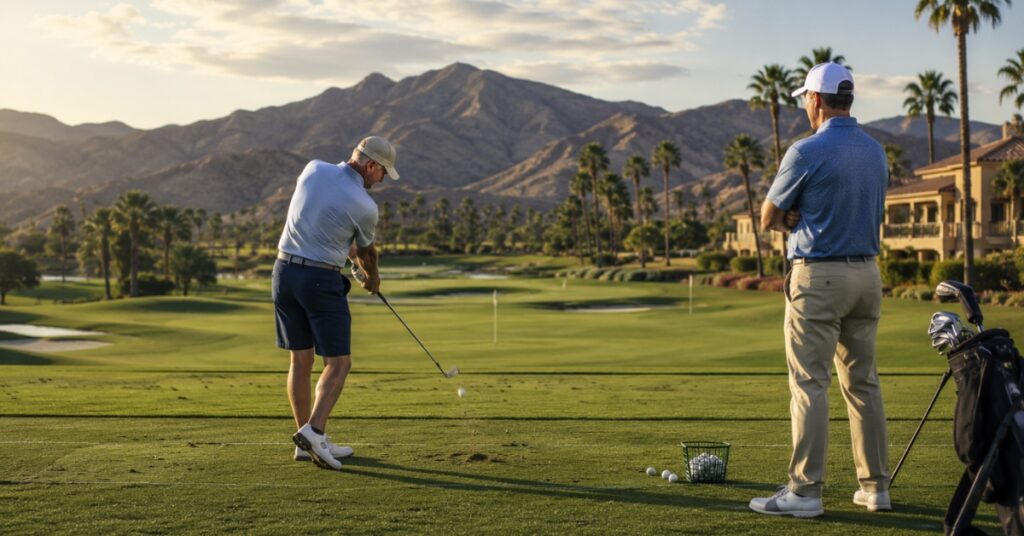 Quiet Morning Practice at a Destination Golf Resort