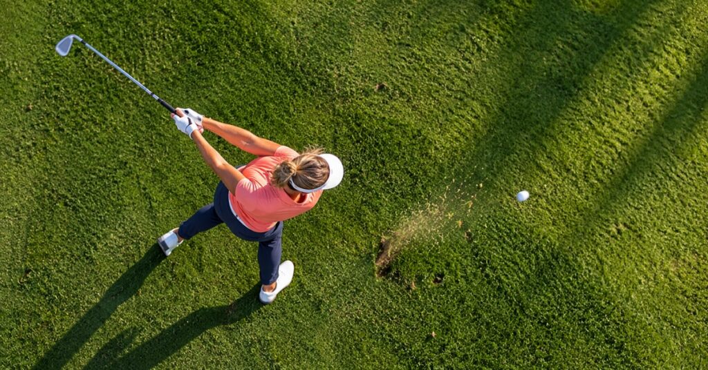 A Relaxed Golf Swing Captured From Above