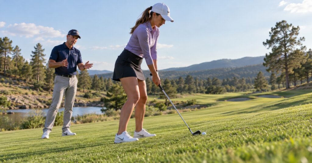 Correcting a Golf Swing on an Uneven Lie