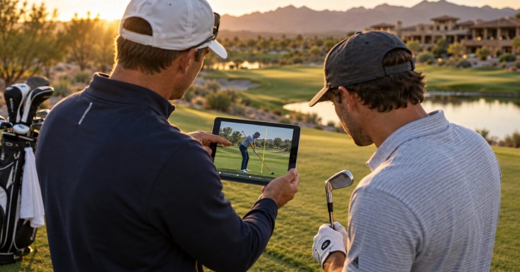 Reviewing a Shot During an On Course Lesson