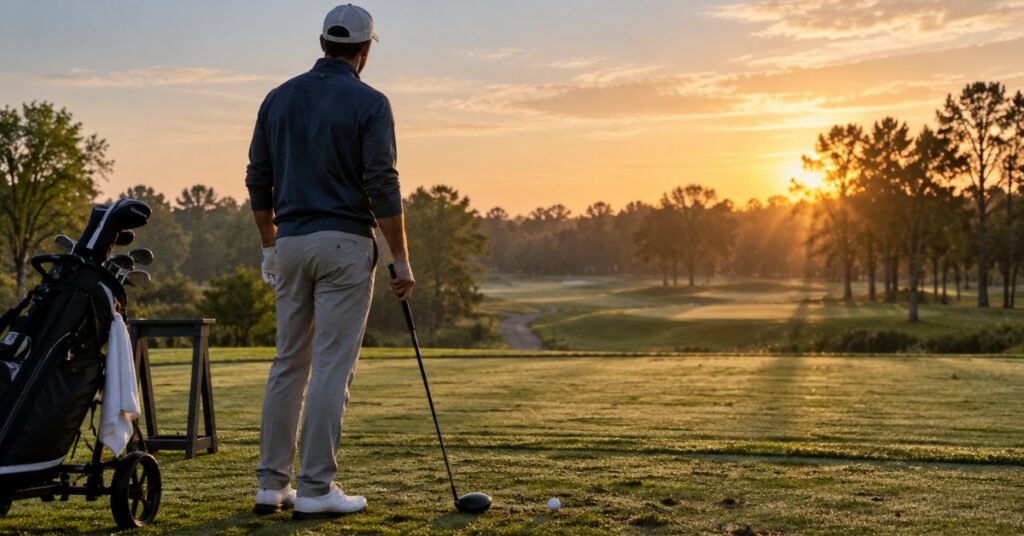 The Last Range Ball Before the First Tee